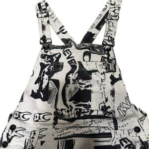 Overall, cool print. 32x34. Only worn once for Halloween.